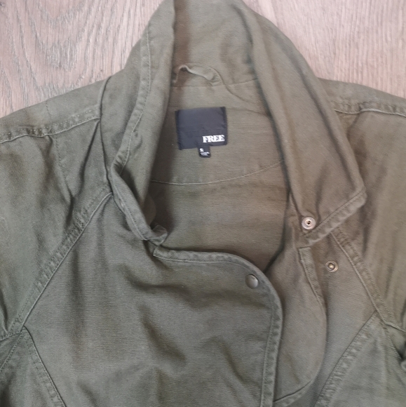Vintage Linen Double Breasted Cropped Bomber Jacket - Picture 2 of 5